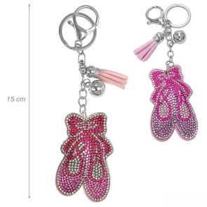 Alista Dancer Basics  Rhinestone Ballerina Shoes Metal Key Ring