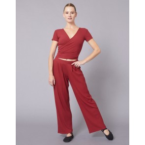 Temps Danse Robyn dames Ribbed Wrap Top