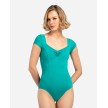 Lulli Dames Balletpakje Driekwart Mouw Aya jade blauwgroen LUB887