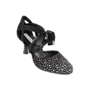 Portdance PD ALICE Black Nubuck & Crystals Social Dansschoenen
