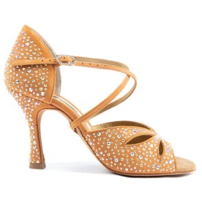 Portdance PD CLARA Brons Nubuck & Crystals Social Dansschoenen