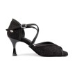 Portdance PD500 Fashion zwarte satijn dames dansschoenen voor latin