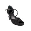 Portdance PD500 PREMIUM Dames Dansschoenen Zwart Glamour Satijn