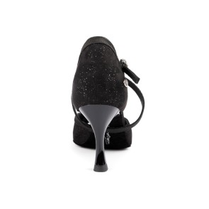 Portdance PD500 PREMIUM Dames Dansschoenen Zwart Glamour Satijn