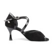 Portdance PD500 Fashion zwarte satijn dames dansschoenen voor latin