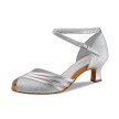 Anna Kern Christelle Zilver Dames dansschoenen met Open neus 5 cm Hak
