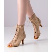 Anna Kern Melisande Beige Dames comfortabele oefen Dans Enkellaarsjes