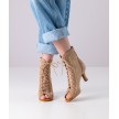 Anna Kern Melisande Beige Dames oefen Dans Enkellaarsjes met veters