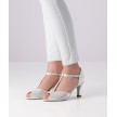 Werner Kern Mona Wit Satijn dames Dansschoenen met een gescheiden zool