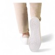 Suny 7420 Suede Wit-Beige Danssneakers met Volledig Zool en met 2 draaipunten