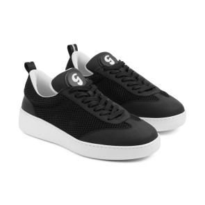 Portdance Groovies Oporto Zwarte leer Mesh Danssneakers met een vetersluiting