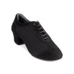 Portdance PD Pluma Zwart Mesh Nubuck Dansschoenen met een Cubaanse hak