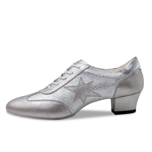 Ariana Zilver-Wit Lederen dames Training Dansschoenen