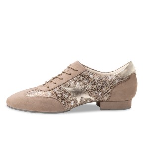 Werner Kern Ariana Beige Suède dames Training Dansschoenen 1.5cm hak
