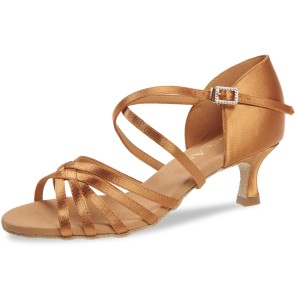 Diamant DanceArt Katja Dark Tan Satijn Dames Latinschoenen 217-505-379