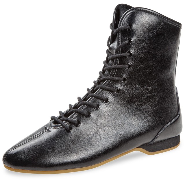 Diamant Stride Garda unisex Showdance-Boot van Zwart Leer 225-512-028