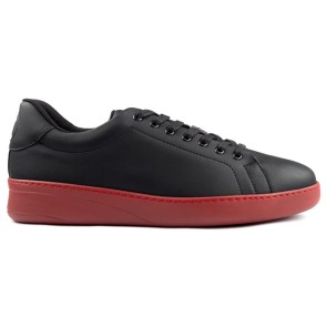 Portdance Groovies Chicago Zwarte Lederen Danssneakers met Bordeaux Zool