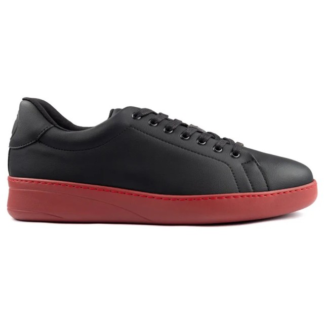 Groovies Chicago Zwarte Lederen Danssneakers met Bordeaux Zool