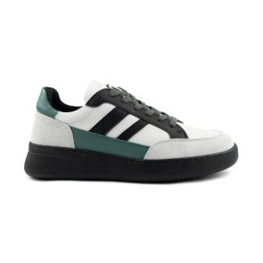 Portdance Groovies Helsinki Wit-Zwart-Groen Lederen Danssneakers