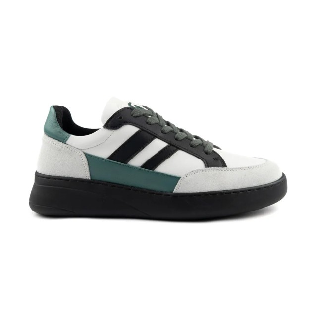 Portdance Groovies Helsinki Wit-Zwart-Groen Lederen Danssneakers