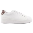 Groovies Mumbai Witte leer Danssneakers met Leopard print