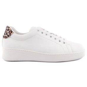 Portdance Groovies Mumbai Witte leer Danssneakers met Leopard print