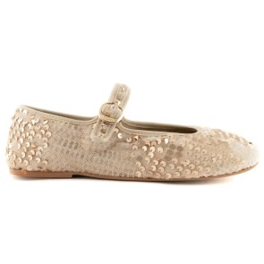 Portdance Ballerina 02 Beige met Gouden Pailletten