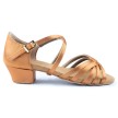 PortDance PD631  Dark Tan Satijn meisjes Dansschoenen met hak 30mm
