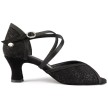 PD500 Dames Dansschoenen Zwart Glamour Satijn met hak 45mm