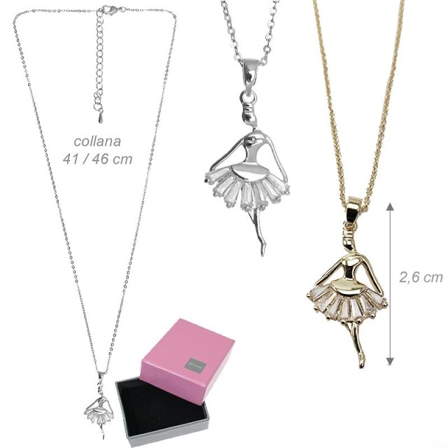 Zirkon ballerina ketting