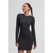 Urban Classics dames Dansjurk met lange Mouwen van Comfortabele Ribjersey TB7784