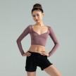 Ballet Rosa MIO AD dames Cropped Top met Lange Mouwen en Overslaglook