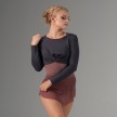 Ballet Rosa Megumi  AD Dames Croptop met Lange Mouwen