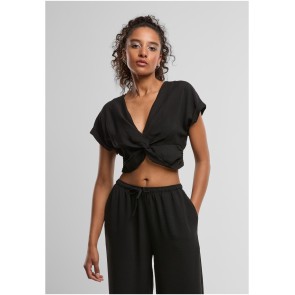 Urban Classics dames Knotted V-Neck Top