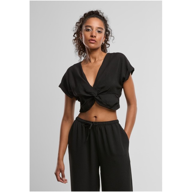 Urban Classics dames Knotted V-Neck Top