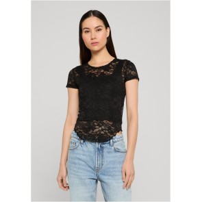 Urban Classics Dames Stretch Kant Cropped Tee