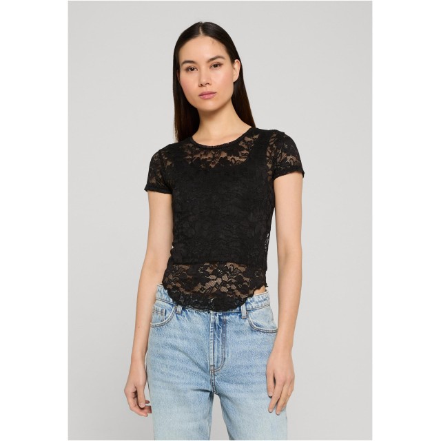 Urban Classics TB8385 Dames Stretch Kant Cropped Tee