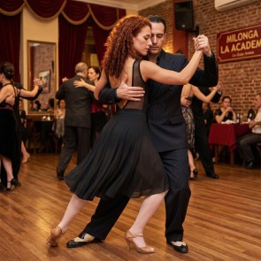 dancing tango in leotard of Capezio