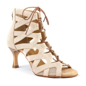 Portdance PD804 Net Beige-Gouden Slangenprint Hak 50mm