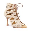 PD804 Net Beige-Gouden Slangenprint Hak 70mm