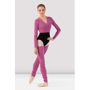 Bloch Nova Dames Dijhoge roze Geribbelde Beenwarmers