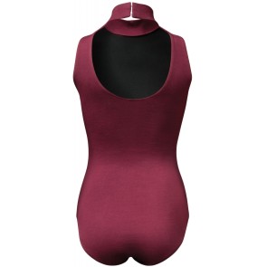 Papillon 7PA4214 balletpak turtleneck zonder mouwen rood achterkant 
