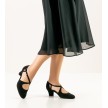 Werner Kern Gala 45mm hak dames dansschoenen suede zwart met dubbele bandjes