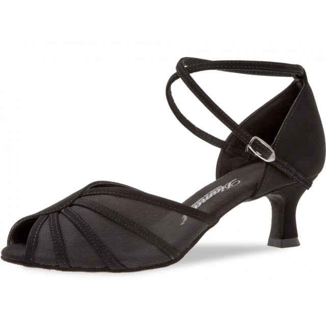 Diamant 020-077-040 dames latin dansschoenen zwart mesh