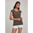 Urban Classics t-shirt met kant dames