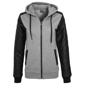 Urban Classics Diamond Leather Imitation Sleeve Zip Hoody