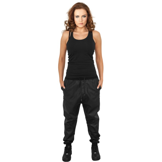 Urban Classics Ladies Deep Crotch Leather Imitation Pants