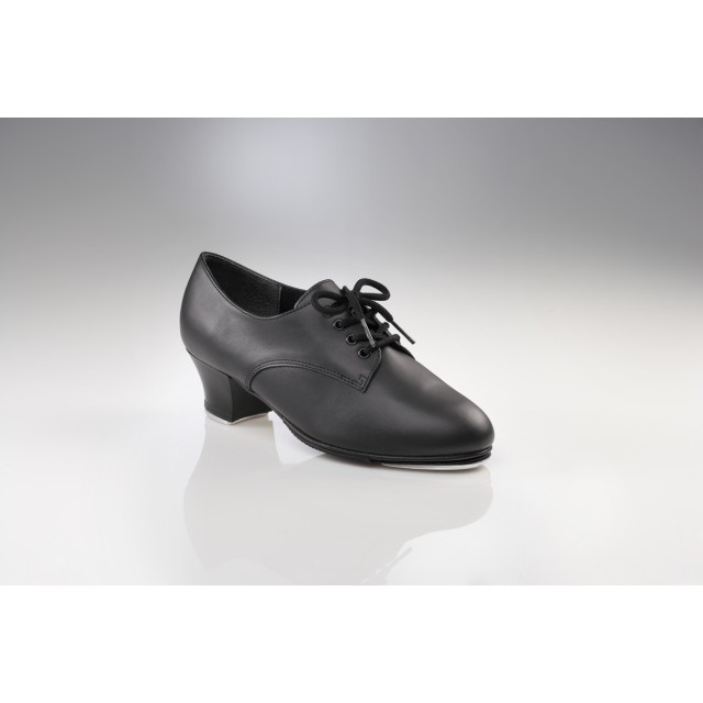 Dames Tapdans schoenen met blokhak en veters Capezio CG54 west end 2 zwart leer