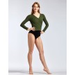 temps danse joyce olijfgroen omslagtop v hals