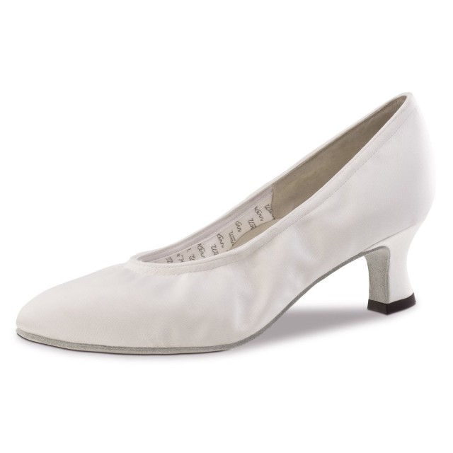 Werner Kern Laura Satin Witte dansschoenen met gesloten hak voor ballroom
